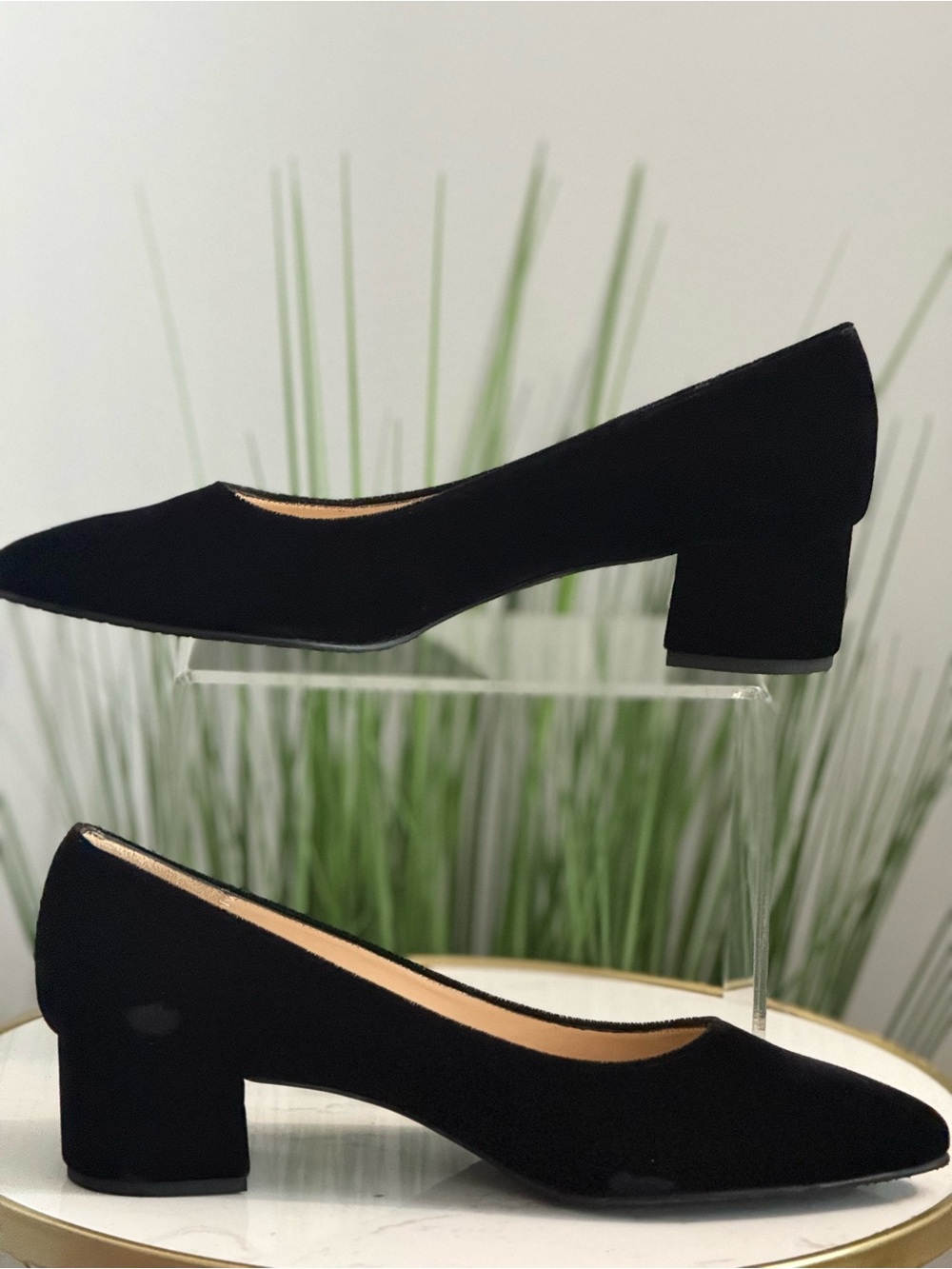 NWT Jon Josef Velvet Low Block Heel Pumps